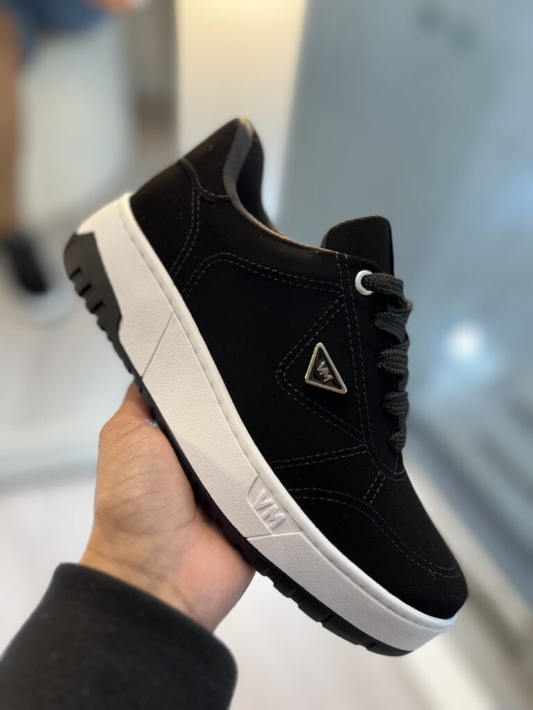 tênis casual preto via marte 042 008 07 tênis casual preto via marte 042 008 07