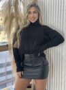 blusão tricot mousse gladis preto
