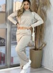 conjunto manga longa karen bege/mesclado