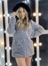 parka reversível 2 lados mabel preto/cinza