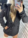 parka reversível 2 lados mabel preto/cinza