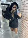 parka reversível 2 lados mabel preto/cinza