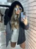 parka reversível 2 lados mabel preto/cinza