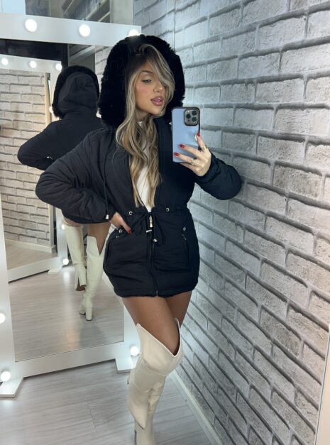 parka reversível 2 lados mabel preto