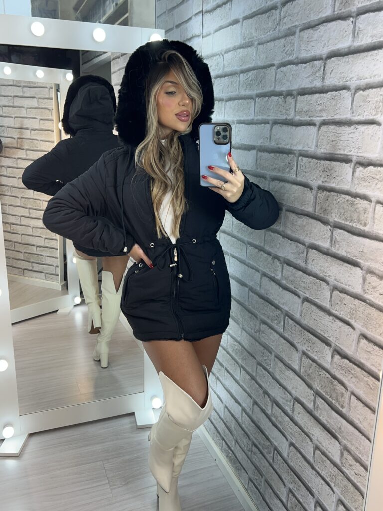 parka reversível 2 lados mabel preto