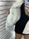 parka reversível suede e teddy joana off white