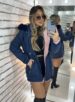 parka reversível 2 lados mabel azul