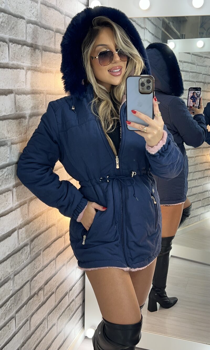 parka reversível 2 lados mabel azul