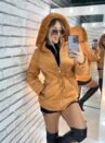 parka reversível suede e teddy joana caramelo