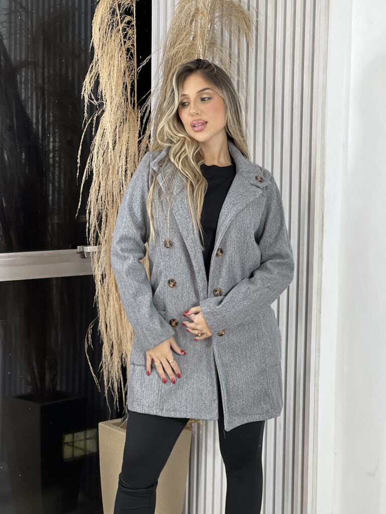 parka lã batida emily cinza