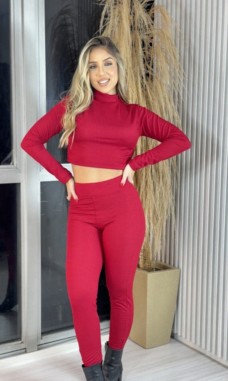 conjunto canelado gringa vermelho conjunto canelado gringa vermelho