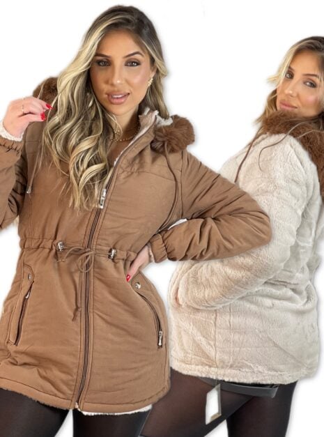 parka reversível mabel caramelo