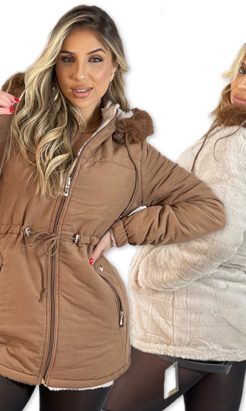 parka reversível mabel caramelo