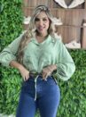 cropped camisa verde