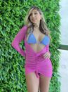 saída de praia miami rosa neon