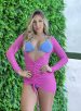 saída de praia miami rosa neon