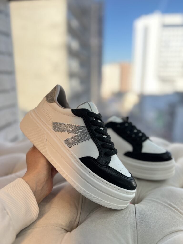 tênis casual branco prata preto 052 006 02 tênis casual branco prata preto 052 006 02