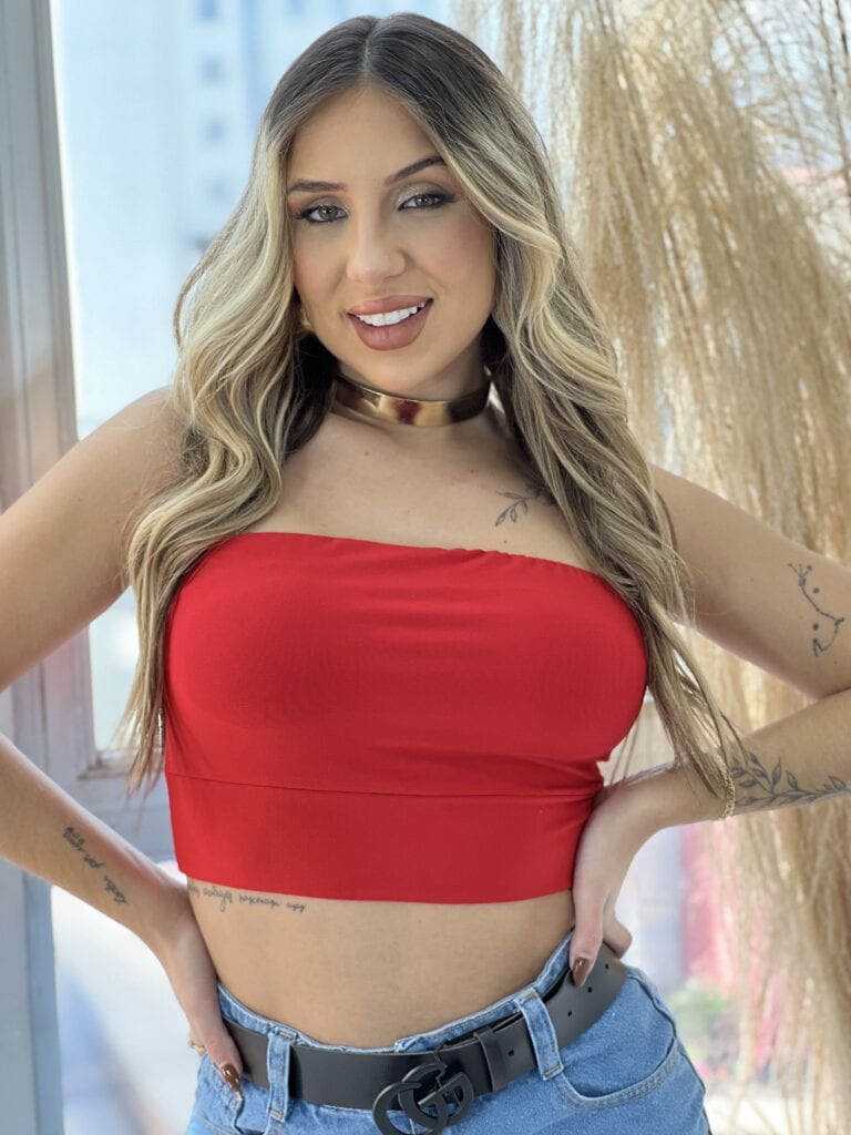 top faixa paula vermelho