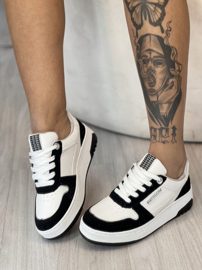 tênis casual branco/preto 042 014 01 tênis casual branco/preto 042 014 01