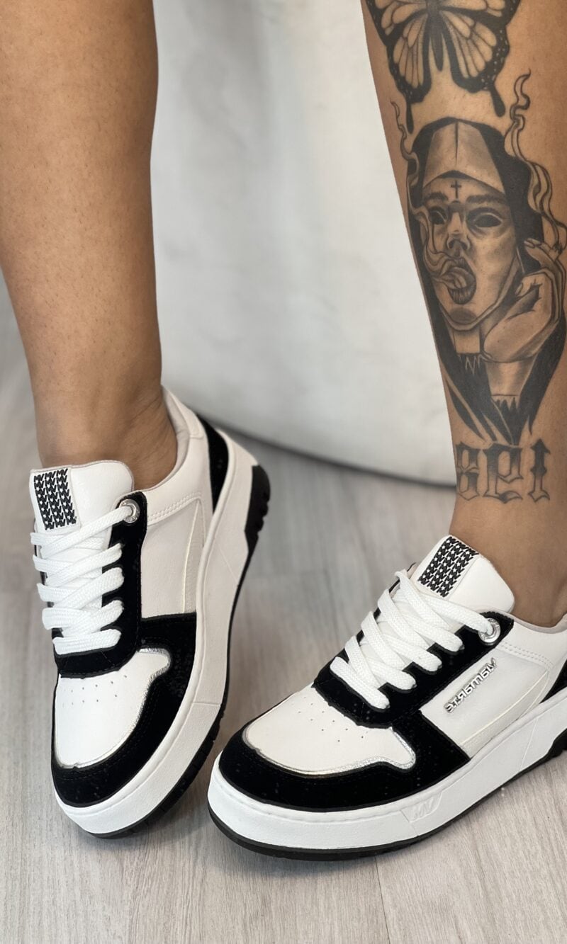 tênis casual branco/preto 042 014 01 tênis casual branco/preto 042 014 01
