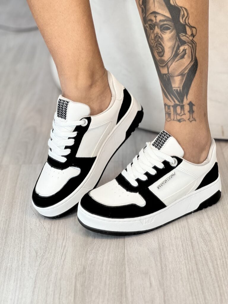 tênis casual branco/preto 042 014 01 tênis casual branco/preto 042 014 01