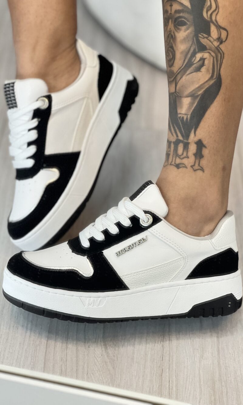 tênis casual branco/preto 042 014 01