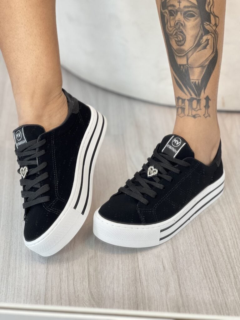 tênis casual nobuck preto 010 006 01