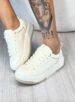 tênis casual bege off white via marte 126 001 06