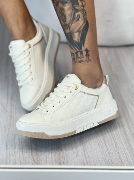 tênis casual bege off white via marte 126 001 06