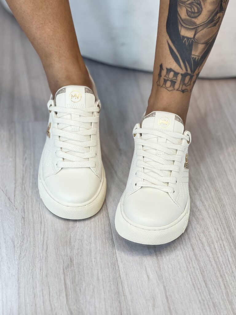 tênis casual dourado off white via marte 122 004 05 tênis casual dourado off white via marte 122 004 05