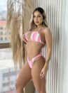 biquini luxxo listrado rosa