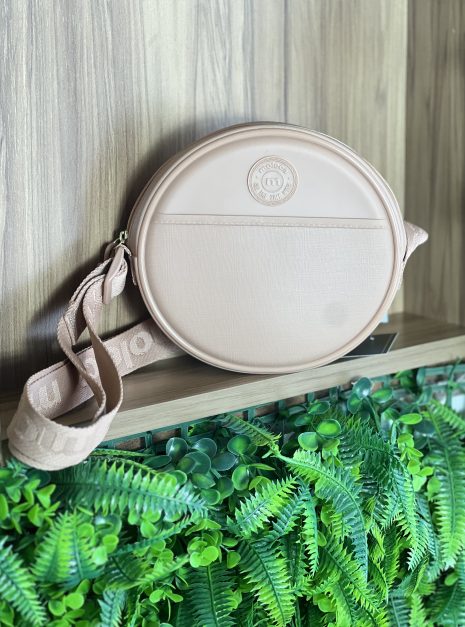 bolsa redonda bege moleca 50004.1