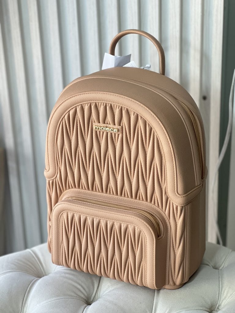 mochila gorgurão bege moleca