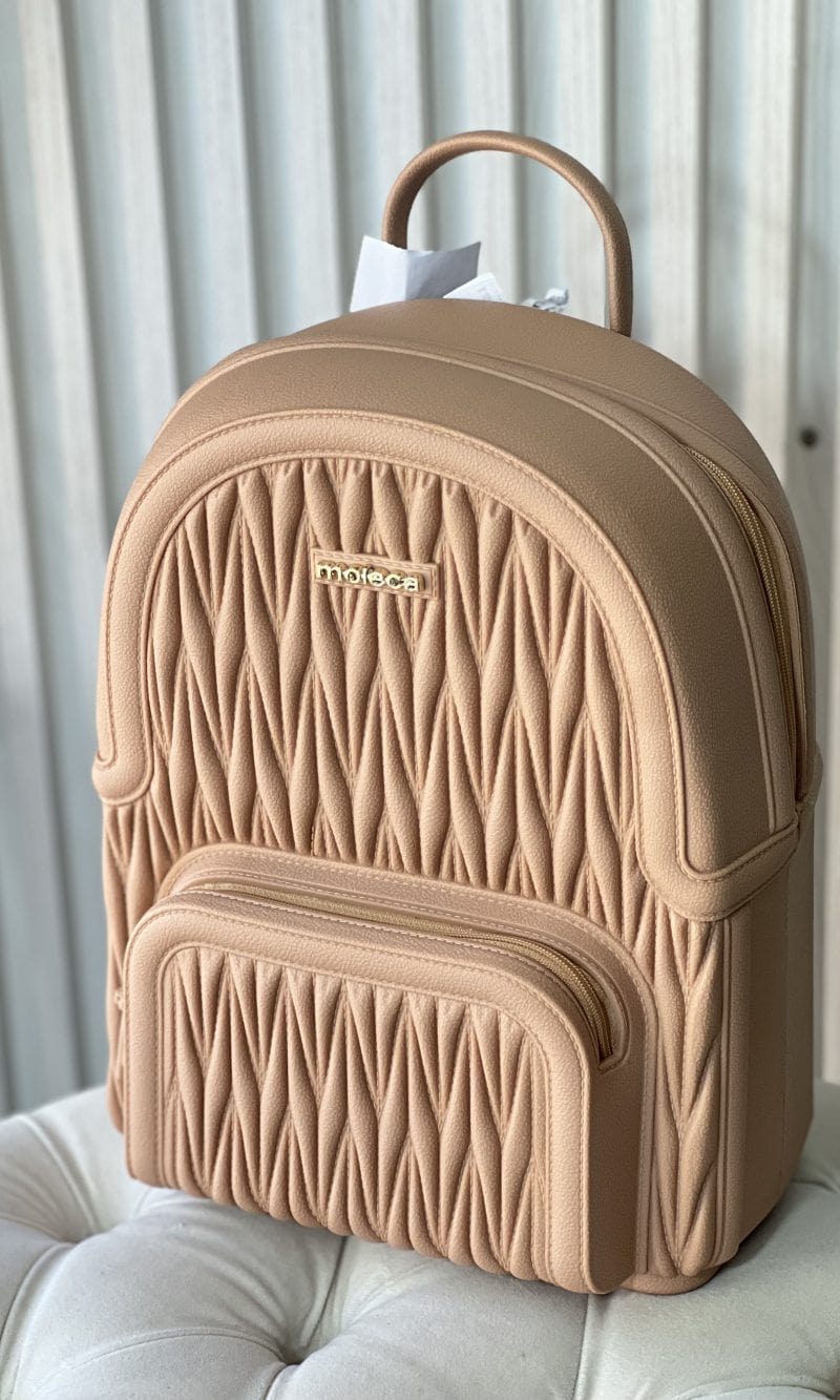 mochila gorgurão bege moleca