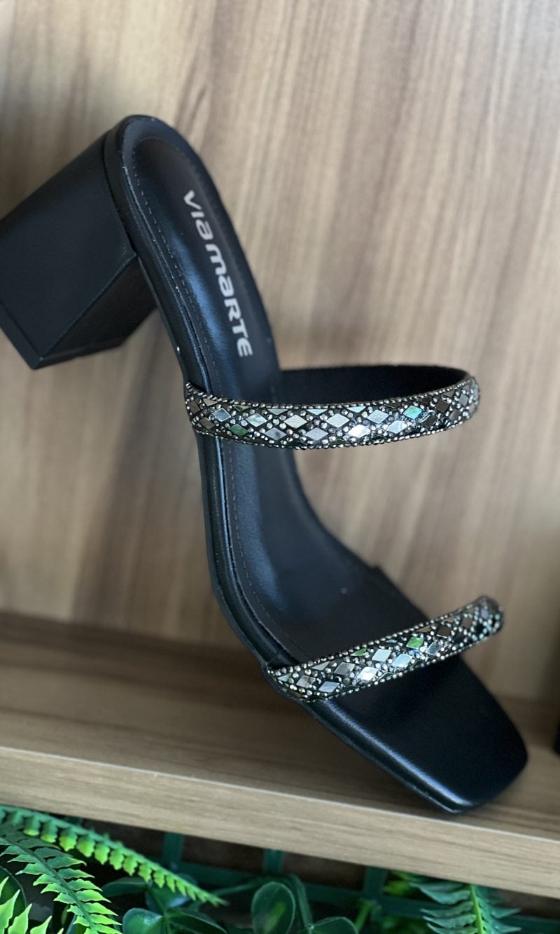 sandália salto strass preto via marte 171 011 01 sandália salto strass preto via marte 171 011 01