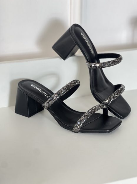 sandália salto strass preto via marte 171 011 01