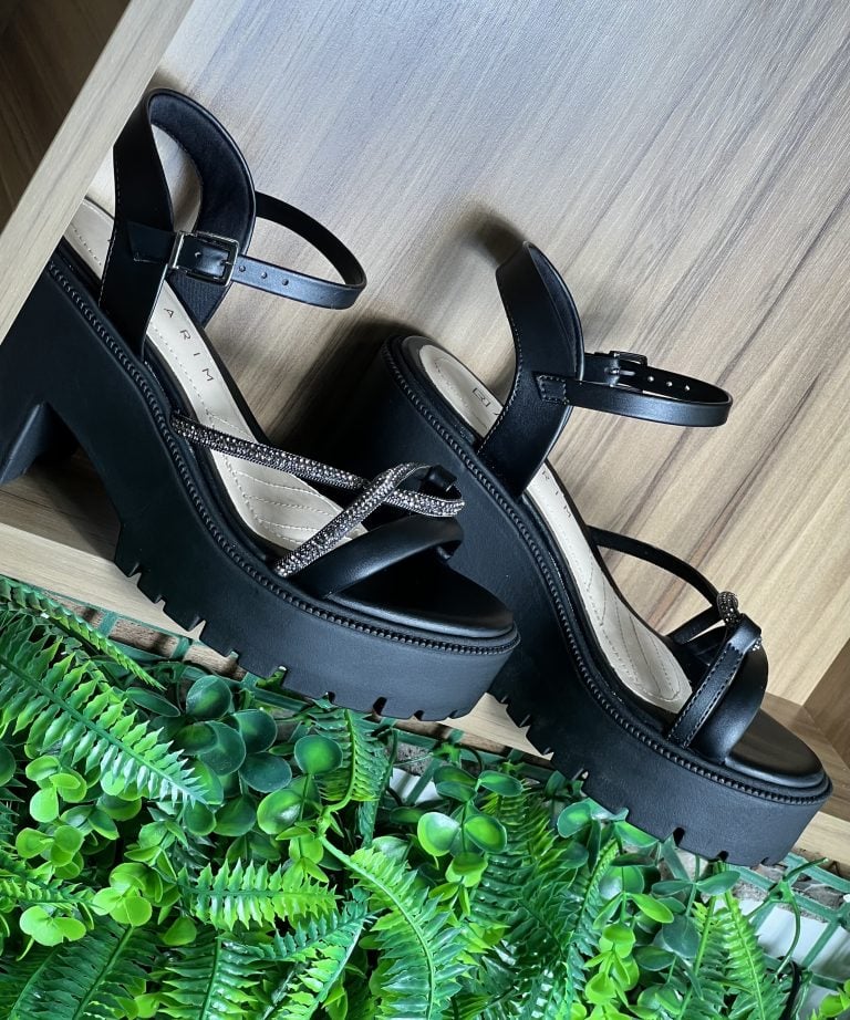 sandália tratorada preto ramarim 24 54202