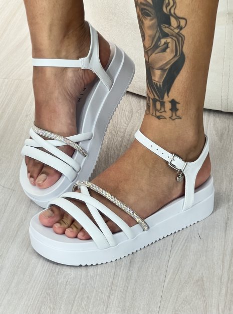 sandália strass branco ramarim 24 42205