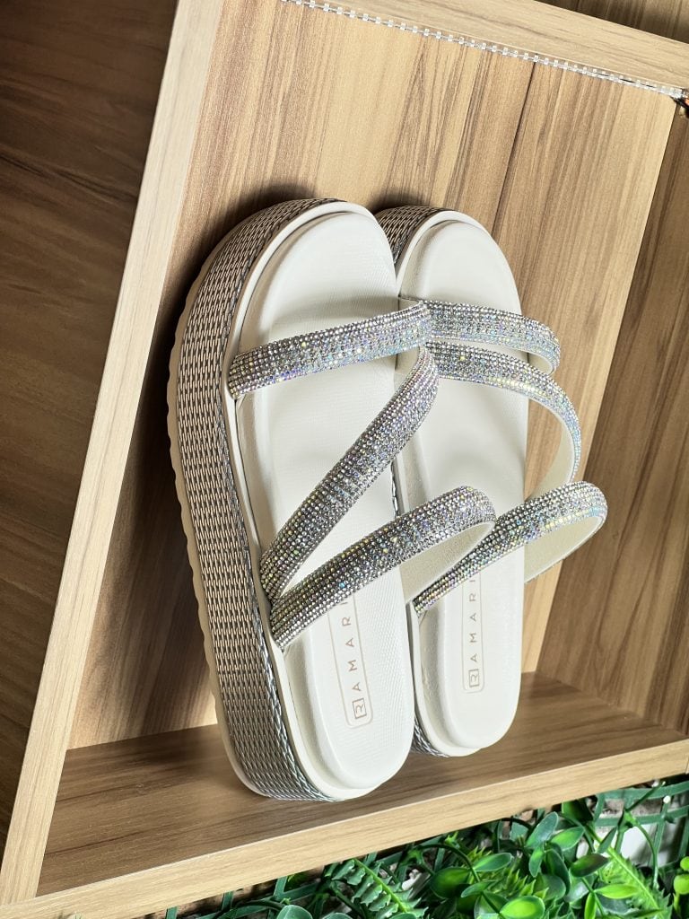 papete 3tiras strass off white ramarim 24 43202