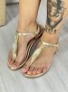 sandália rasteirinha flat metalizada dourada vizzano 6371.174