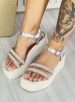 sandália anabela strass prata/off ramarim 24 45205