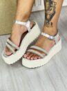 sandália anabela strass prata/off ramarim 24 45205
