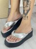 chinelo tamanco prata/preto ramarim 24 45202