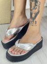 chinelo tamanco prata/preto ramarim 24 45202
