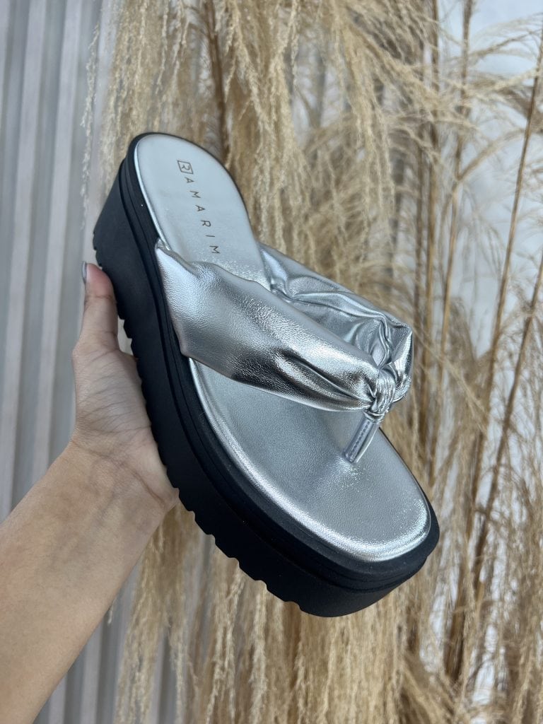 chinelo tamanco prata/preto ramarim 24 45202 chinelo tamanco prata/preto ramarim 24 45202