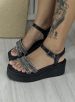 sandália anabela strass preto ramarim 24 45205