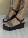 sandália anabela strass preto ramarim 24 45205