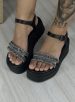 sandália anabela strass preto ramarim 24 45205