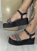 sandália anabela strass preto ramarim 24 45205