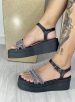sandália anabela strass preto ramarim 24 45205